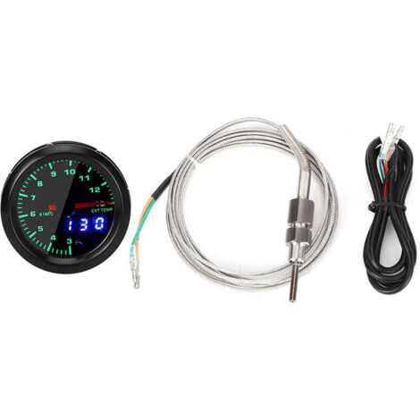 Jeffergarden Voiture 2in température d'échappement EGT jauge compteur pointeur affichage LED numérique Kit de compteur universel (1/5)