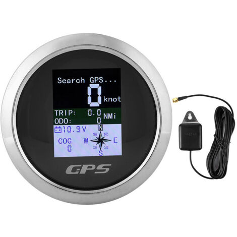 Jeffergarden 85mm compteur de vitesse GPS voiture bateau ingénieur inoxydable jauges numériques étanchescadran noir (1/5)