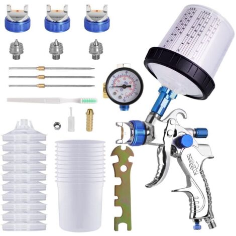 Jeffergarden Pistolet à peinture pneumatique sans fil portable – Cupule 600ml et valve réglable – Pour peinture maison et automobile – Autonomie et mobilité optimisées (1/5)