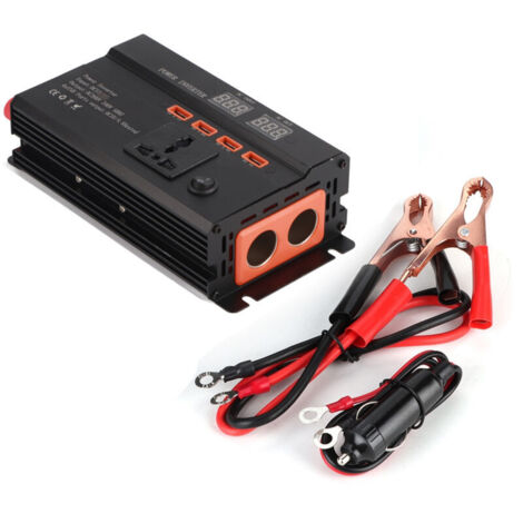 Jeffergarden Convertisseur de puissance 12 V vers 220 V, onduleur avec écran LCD, protections multiples, 3000 W, anti-interférences, maintenance simplifiée. (1/5)