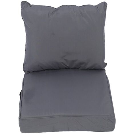 Jeffergarden Ensemble de coussins pour chaises d'extérieur en polyester imperméable et épais, comprenant un coussin d'assise et de dossier intégré, pour jardin, terrasse ou plage, gris foncé. (1/5)
