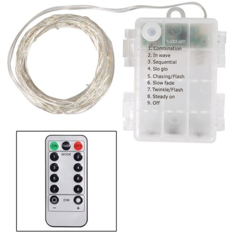 Jeffergarden Guirlande lumineuse LED en fil de cuivre USB, ornement lumineux festif avec télécommande colorée, 3 mètres (1/5)