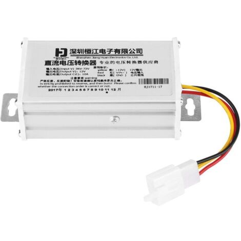 Jeffergarden Transformateur adaptateur convertisseur DC 36V-72V vers 12V 10A 120W pour scooter électrique (1/5)