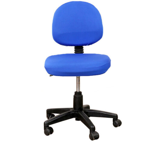 Jeffergarden – Housse de chaise de bureau extensible – 92% polyester – Dimensions : 37-50 cm largeur dossier – Lavable et résistant aux rides – Couleur bleu (1/5)