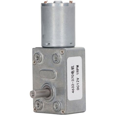 Jeffergarden Moteur de réduction de vitesse, autobloquant, résistant à l'usure, 4632 à 370, moteur à engrenage à vis sans fin pour imprimante, DC12V, 1 tr/min (1/5)