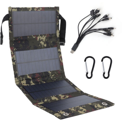 Jeffergarden Panneau solaire pliable 20W, chargeur de cellules Portable en silicium monocristallin, sortie USB, étanche IP65 (1/5)