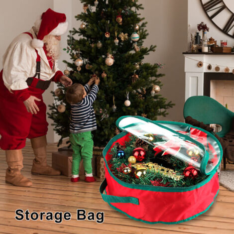 Jeffergarden Sac de rangement transparent, sac de rangement pour couronne de nol, décoration de nol (1/5)