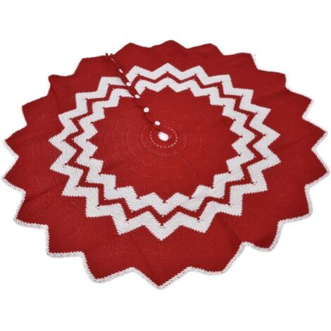 Jeffergarden Jupe d'arbre de nol en Fiber acrylique, tapis de sol tricoté, couverture, accessoires de décoration pour la maison, fête de nol (1/5)
