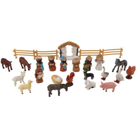 Jeffergarden Calendrier de l'Avent 2023 pour enfants garons filles, scène de la Nativité en résine, calendrier de l'Avent de Nol, jouets de compte à rebours pour cadeaux de Nol (1/5)
