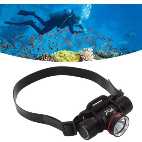 Jeffergarden Lampe Frontale de Plongée 1500LM Lumière Jaune LED Lampe Frontale de Plongée IPX8 étanche Sous-marine 80m Profondeur Phare Plongée Phare LED (1/5)