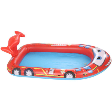Jeffergarden Piscine gonflable,PVC Kids Cute Spray Pad,Jouets de fontaine pour l'extérieur,Style camion de pompier (1/5)