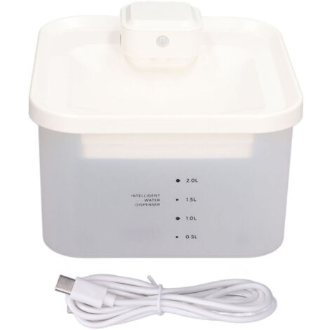 Jeffergarden Distributeur d'eau sans fil pour animaux de compagnie, automatique, sensoriel, Ultra silencieux, Intelligent, nettoyage UV, fontaine d'eau pour animaux de compagnie, blanc (1/5)
