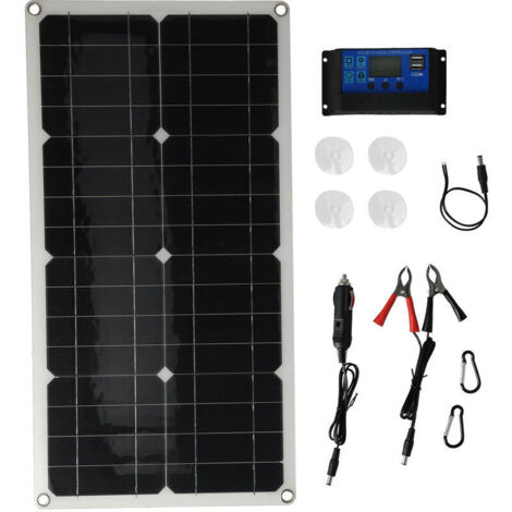 Jeffergarden Panneau solaire 100W avec module photovoltaque de contrleur de charge solaire 10A pour bateaux de voitures
