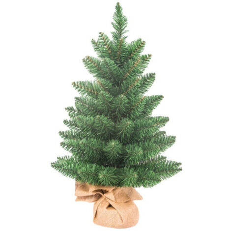 Jeffergarden 60 Cm Tabletop Mini Ornements d'arbre De Noël avec Base en Lin Arbres Artificiels Plantes Artificielles Parfait pour Fenêtre Jardin Familial (a) (1/5)