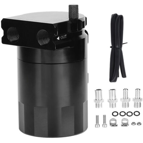 Jeffergarden Universal Oil Catch Can Kit 300ML Reservoir Tank Engine Black Polish Baffled Aluminium Alloy (1/5)