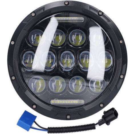 Jeffergarden 7in 12V LED Moto Phare 6000K 3000LM Phare tanche Universal Fit pour Jeep Wrangler (1/5)