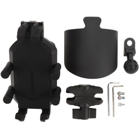 Jeffergarden Support de téléphone pour moto avec amortisseur et verrouillage de sécurité, support de guidon réglable, adapté aux scooters et VTT (1/5)