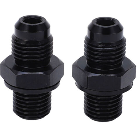Jeffergarden 1 paire 6AN-1/4NPS adaptateur de refroidisseur d'huile de Transmission raccord en alliage d'aluminium antirouille noir Type court (1/5)