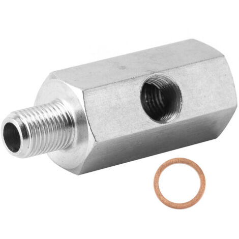 Jeffergarden Adaptateur de capteur de pression d'huile NPT Tee mle à femelle 1/8in à M10x1.0 raccord de jauge de ligne d'alimentation Turbo (1/5)