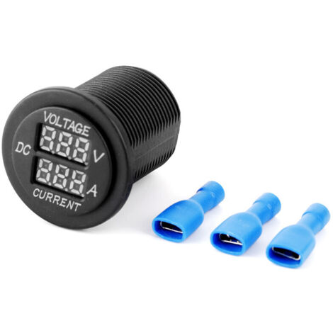 Jeffergarden Compteur de courant de jauge ronde d'ampèremètre de voltmètre de Digital LED pour le bateau de voiture de moto (1/5)