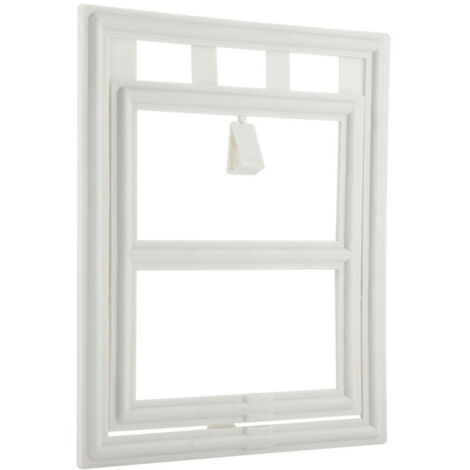 Jeffergarden Porte en plastique pour chien, chiot, chat, verrouillage magnétique, rabat de sécurité pour porte de fenêtre à moustiquaire (blanc L) (1/5)