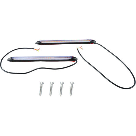 Jeffergarden Bande lumineuse pour phares, 2 pièces, clignotants diurnes, double couleur, blanc et jaune (1/5)