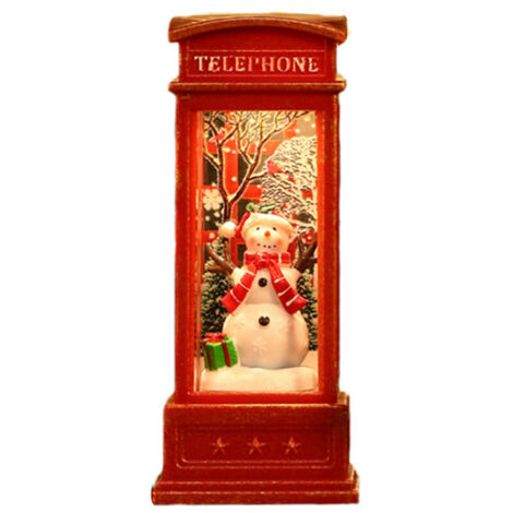 Jeffergarden Lanterne boule à neige pour cabine téléphonique, ornement lumineux de nol pour Bar KTV, décoration bonhomme de neige (1/5)