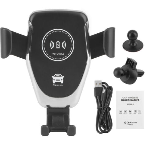 Jeffergarden Support de charge rapide sans fil pour voiture, support de montage sur grille d'aération, chargeur de téléphone portable 10W (1/5)