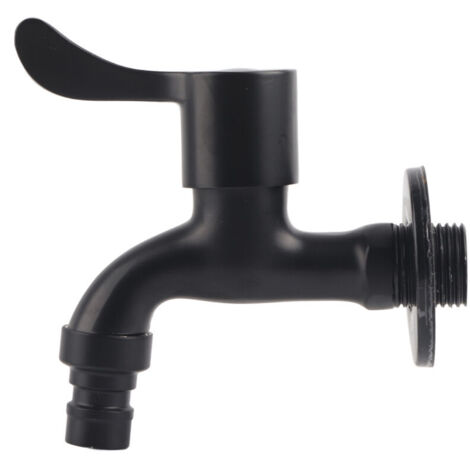 Jeffergarden Robinet d'eau de jardin à montage mural noir en acier inoxydable 304 pour salle de bain (machine à laver) (1/5)