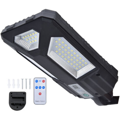 Jeffergarden 87LED lumière solaire jardin lumière détecteur de mouvement lampadaire IP65 étanche applique murale extérieure avec télécommande pour cour (1/5)