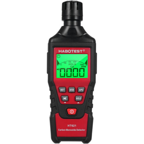 Détecteur portable de monoxyde de carbone HT621, alarme sonore et visuelle, alarme CO 0-5000PPM, écran LCD rétroéclairé, pour maison, voiture, camping, voyage,de DEBUNS (1/5)