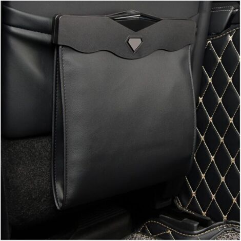 Suspendre poubelle voiture interieur, Poubelle de voiture avec ouverture magnétique à accès rapide, Cuir PU imperméable, accessoire voiture pour siège arrière de voiture (Noir(L),de DEBUNS (1/5)