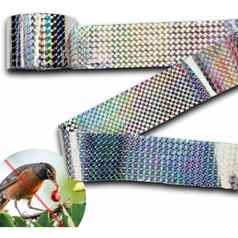 Bande Repulsif Anti Pigeon Effaroucheur d'oiseaux Double Face Anti Oiseaux Bande Anti-Oiseaux Holographique Brillant pour Effrayer Les Oiseaux Effaroucheur d' Oiseaux 4.8cm110m,de DEBUNS (1/5)