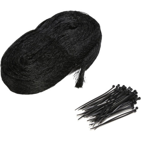 Filet Anti-Oiseaux en Nylon avec 50 Colliers de Serrage – Filet de Jardin Noir, Protection Contre Insectes et Oiseaux pour Légumes et Fruits,de DEBUNS (1/5)
