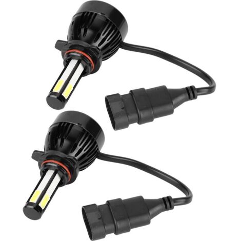2 pièces de ampoules LED 9012 COB 80W 6000K, phare à 4 côtés avec ventilateur de refroidissement,de DEBUNS (1/5)