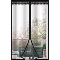 Lot de 1 moustiquaire magnétique noire 100 x 210 cm, rideau anti-moustiques à mailles ultra fines pour balcon et chambre