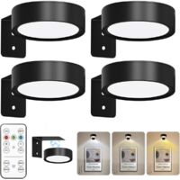 Lots de 4 lampes dans le tableau, piles de vitraux, luminaires dans le tableau, 3 couleurs, appliques murales LED dans le tableau