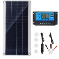 Panneau solaire 300W 12V, kit de panneau solaire, kit de chargeur de batterie avec régulateur de charge solaire 20A pour camping - car, yacht, extérieur, jardin, éclairage