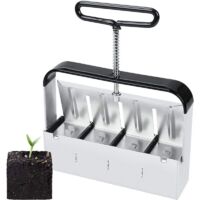 Outil de blocage de terre manuel - Outil de jardinage presse motte - 5cm - Bloque le sol - Avec poignée antidérapante, presse motte pour semis, confortable pour planter, transplanter, serre