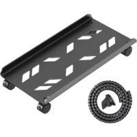 Support de tour d'ordinateur, support de processeur mobile ventilé, compatible avec la plupart des tours d'ordinateur, support de processeur de bureau en acier avec roulettes pivotantes, chariot éléva