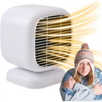 Radiateur soufflant portatif avec minuterie, radiateur basse consommation, chauffage électrique rapide, protection contre les surcharges, Blanc