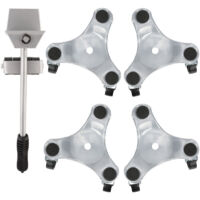 Jeffergarden Ensemble de transport de meubles Silver Lifter Moving Plate for Heavy Objects Bearing 400KG