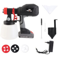 Jeffergarden Pistolet a Peinturede, Pistolet à Peinture avec Réservoir 1200ML, Pistolet Peinture Electrique avec 4 Buses , Pulvérisateurs de Peinture à Débit Réglable pour Armoires, Plafonds