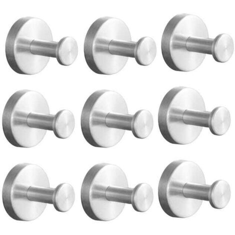9er Set Wandhaken Silber Matt – Edelstahl Handtuchhaken (1/5)