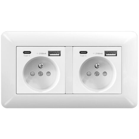 Doppel Steckdose mit USB und USB C 16A – Wandsteckdose für Haus Büro