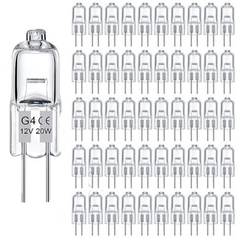 100 Halogen G4-Lampen – 12V 20W – 280 Lumen – Warmweiß 2800K – Dimmbar – Wohn- & Gewerbe (1/5)