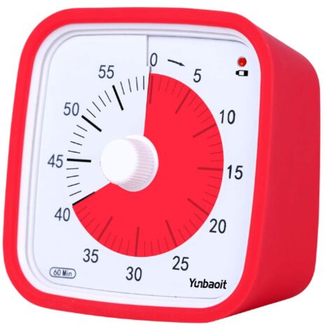 Visueller 60-Minuten-Timer für Kinder und Klassenzimmer – Einstellbare Lautstärke, Zeitmanagement für Lernen und Aktivitäten, 10 × 10 cm (1/5)