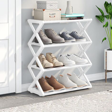Scaffale scarpe 4 livelli modulare – Organizzatore robusto per ingresso, armadio e garage, facile da montare (1/5)