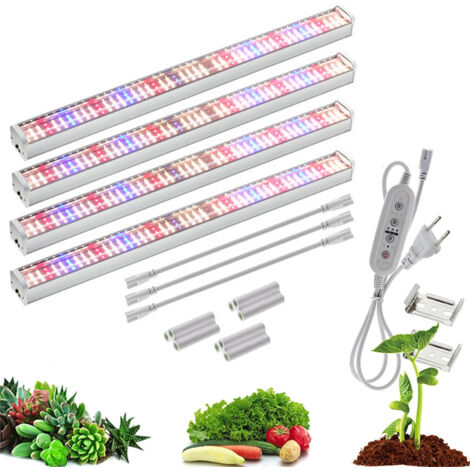 Lampada crescita piante LED full spectrum set 4 – Illuminazione per coltivazione indoor, ideale per piante, ortaggi e fiori