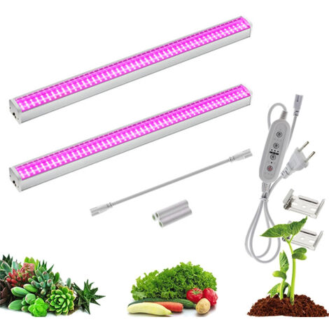 Lampada crescita piante LED full spectrum rosa set 2 – Luce specifica per fotosintesi, ideale per coltivazione indoor e serra